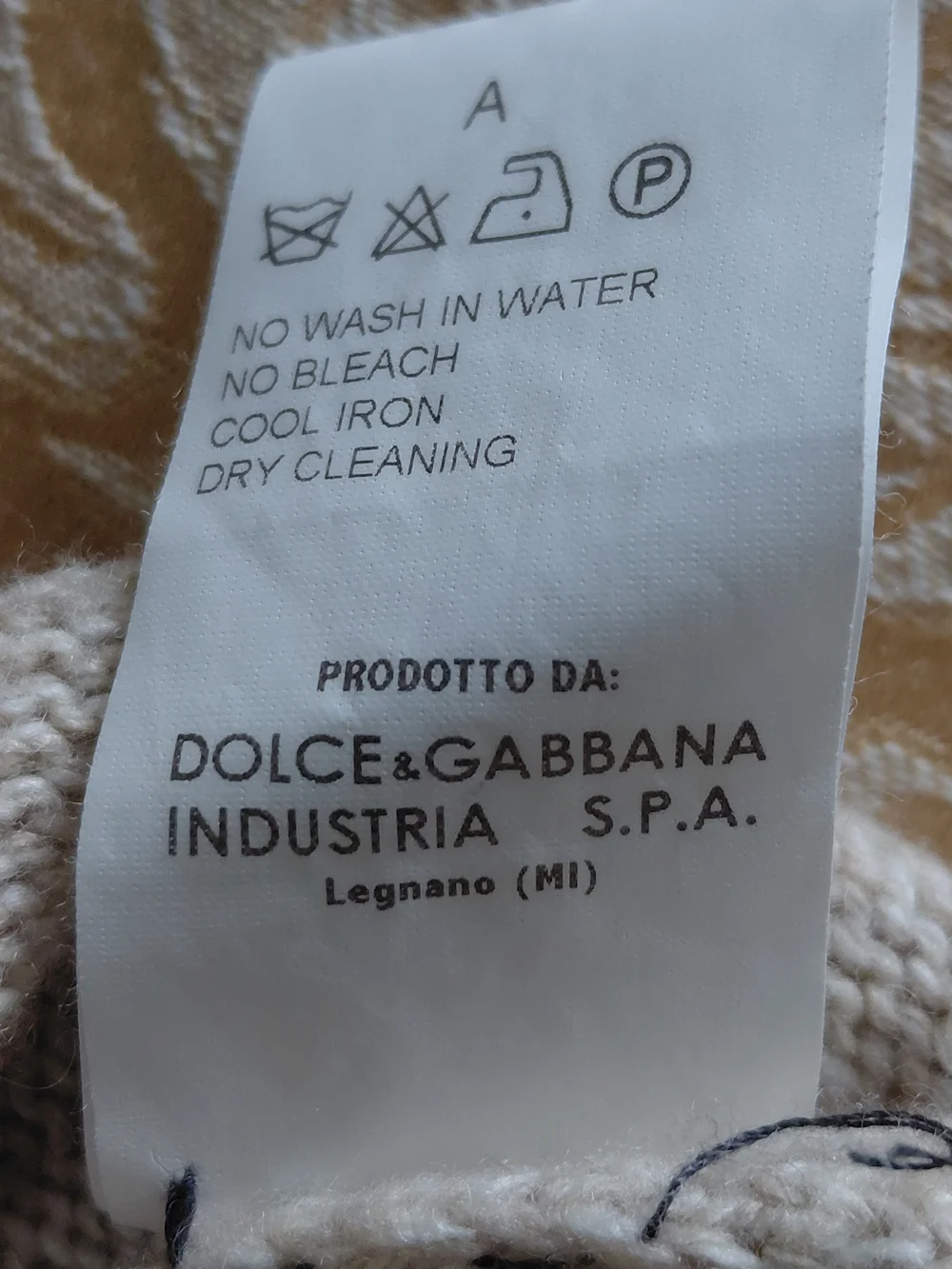 Dolce & Gabbana Beige 100% Virgin Wool Crewneck Sweater Made in Italy